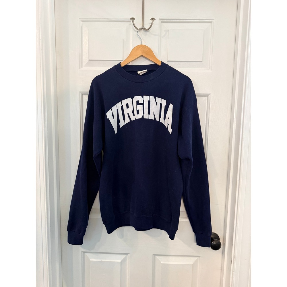Vintage Santee Heavyweight Virginia Sweatshirt Navy Blue Crewneck Mens XL 26x26
